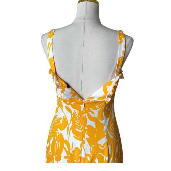 Trina Turk Women’s Zile Floral Ruffle Sleeveless Sheath Bodycon Midi Dress Sz 4 - Picture 10 of 12